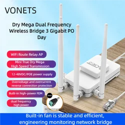 VONETS gigabit industrial VAR1200-H ripetitore amplificatore wifi a tripla porta ricevitore wireless a cablato supporta l'uscita POE