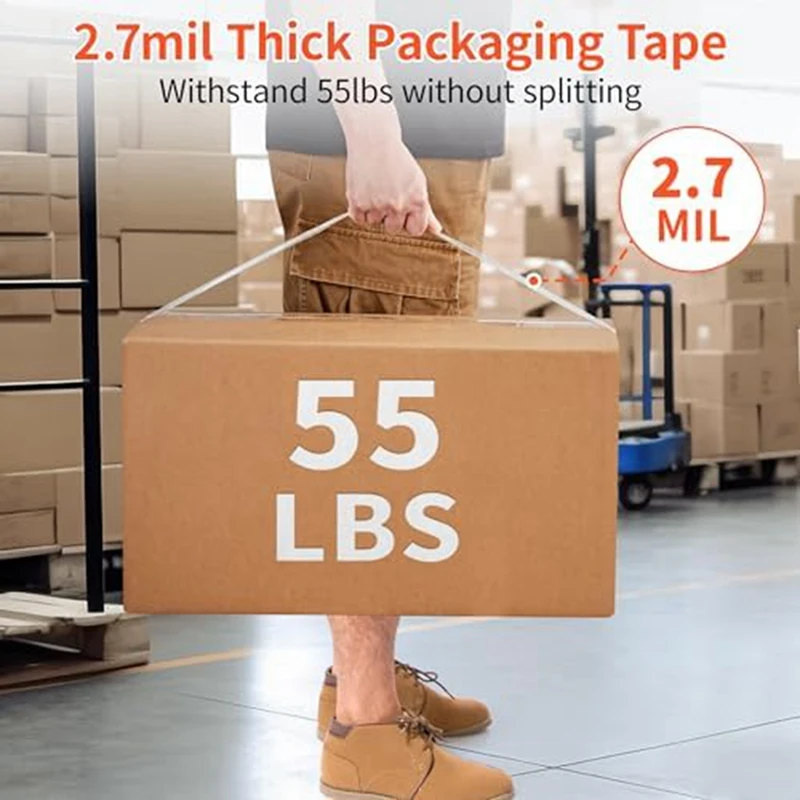 Clear Packaging Tape Dispenser, Heavy Duty Embalagem Tape, Recargas para Envio, Mailing