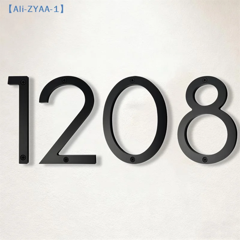 1Pcs Black Floating House Number Outdoor 6 Inch Acrylic Apartment Door Numbers Mailbox Address Sign #0-9 With Screws【ZYAA-1】