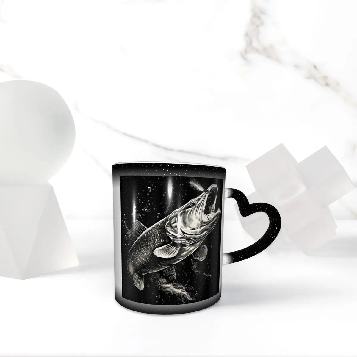 

Fishing Lover Pike Fish Design Mug Funny Ceramic Coffee Cups Tea Mugs Milk Cup Drinkware Gift for Woman Man