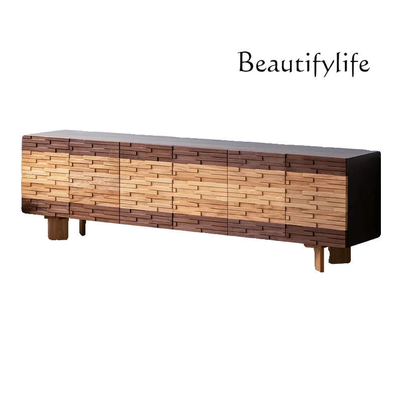 

Nordic all-solid wood TV cabinet North American black walnut living room storage locker