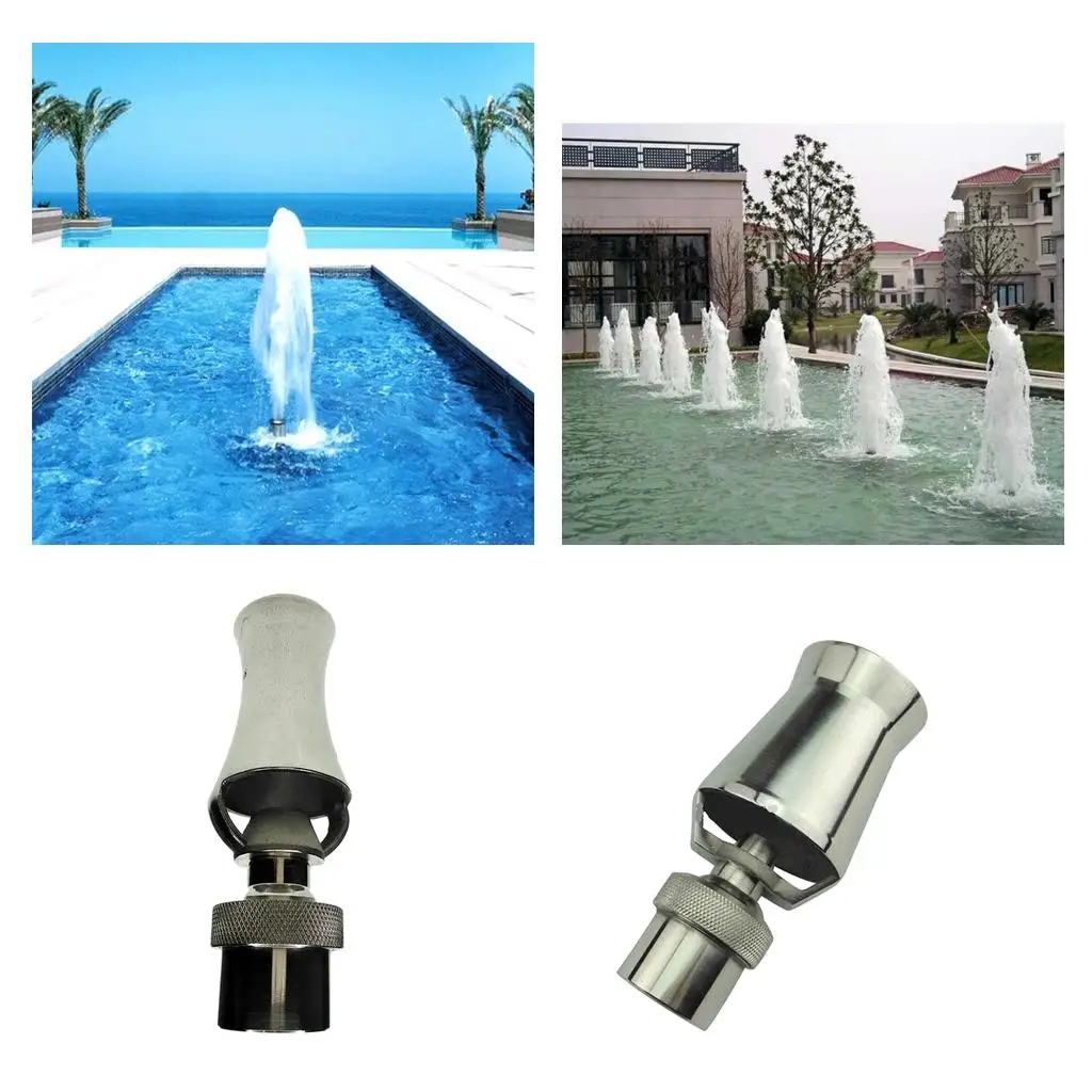 Stainless Steel Fountain Nozzle Adjustable Spray Head Outdoor Water Sprinkler for Garden Pond Decoration