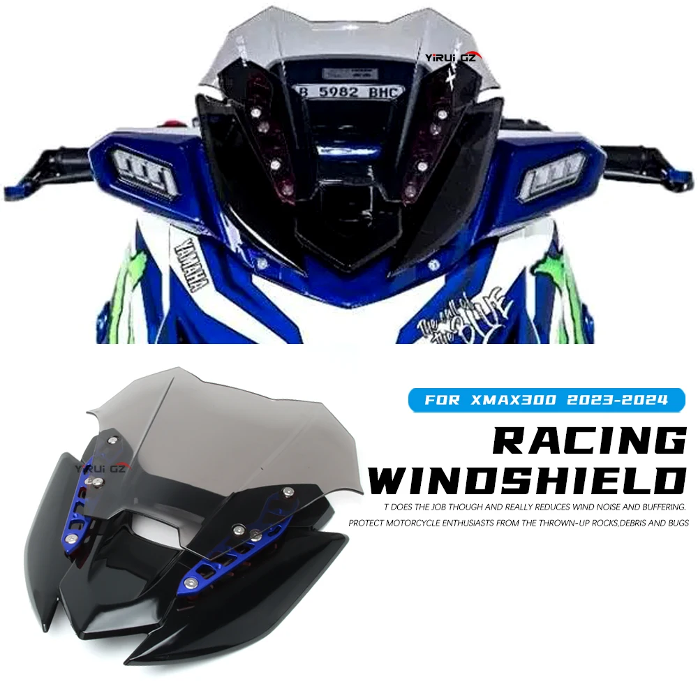 

For Yamaha XMAX300 X-MAX X300 Windscreen Windshield Moto Sports Screen Wind Deflector Visor Accessories MAX XMAX 300 2023-2024