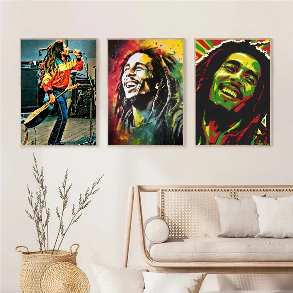 Singer B-Bob M-Marley R-Reggae Poster Paper Print Home Living Room Bedroom Entrance Bar Restaurant Cafe Art Painting Decoration