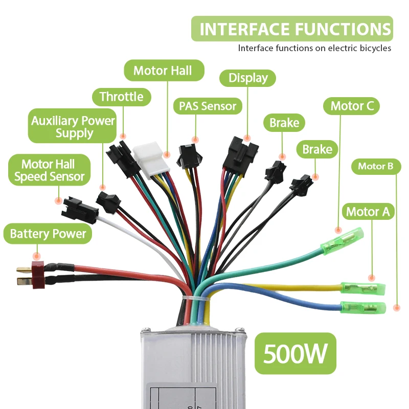 

Electric Brushless Controller 24V 36V 48V 60V 500W 350W Electric Scooter Controller For Electric Bicycle Accessories
