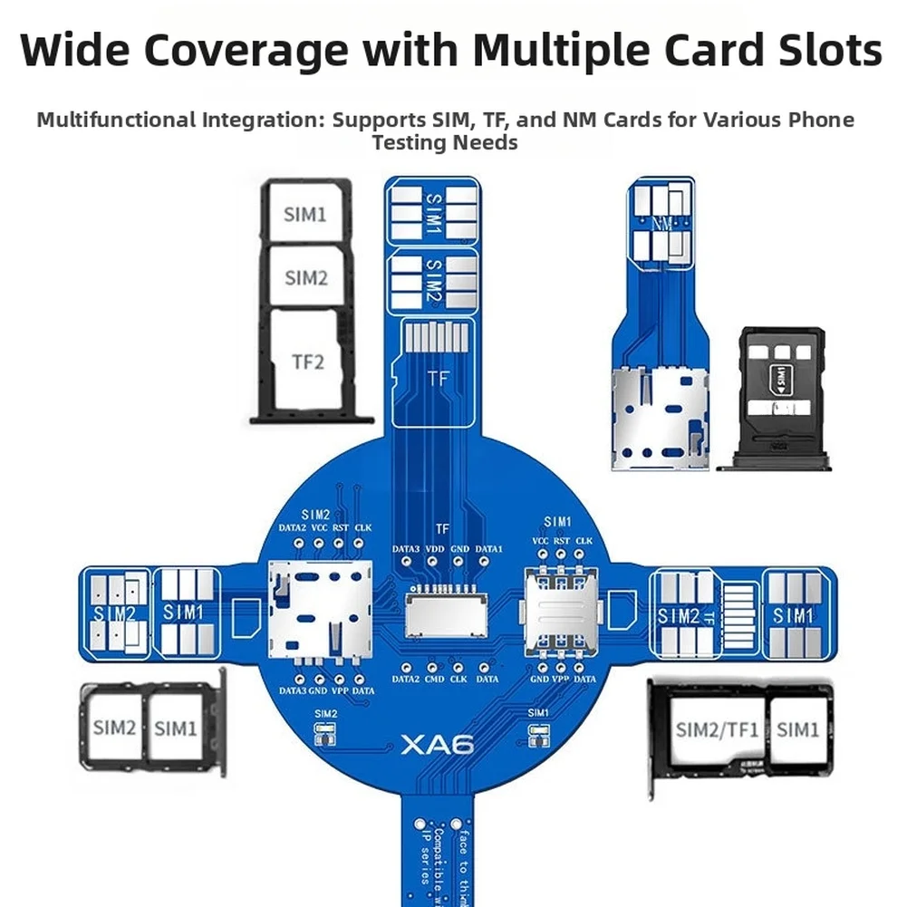 Dual SIM Tester XA6 Test Board No Disassembly Required Dual SIM Dual Standby Robust ABS Material Mobile Phone Repair Tool
