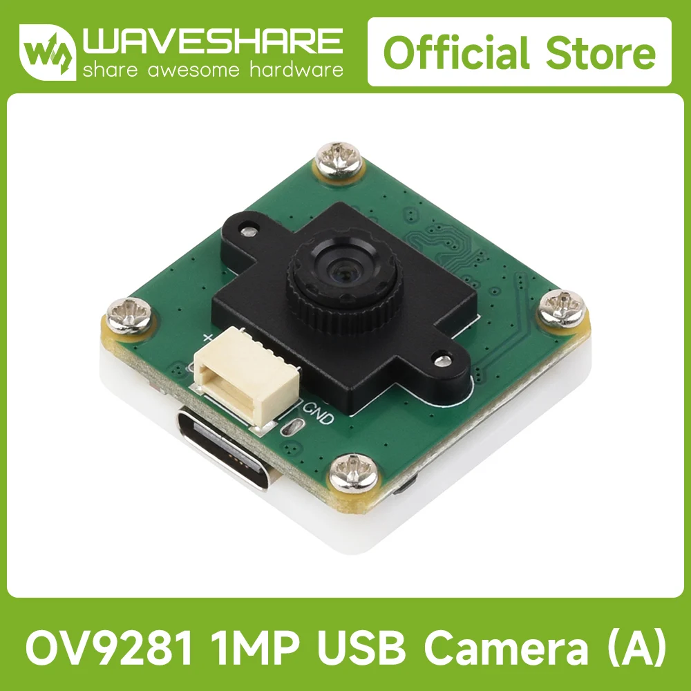 Waveshare OV9281 Моно USB-камера 1 МП для Raspberry Pi 5, 120 кадров в секунду с высокой частотой кадров, 120 °   FOV, Глобальный затвор