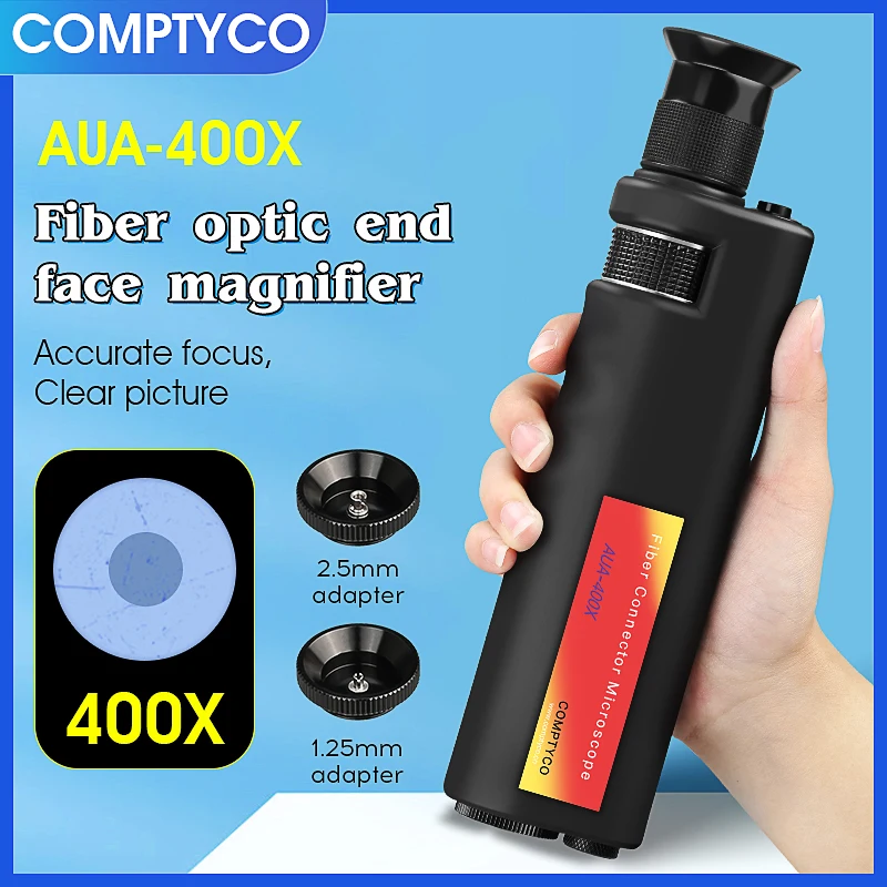 Handheld AUA-400x Fiber Optical Inspection Microscope LED Illumination Anti Slip Rubber