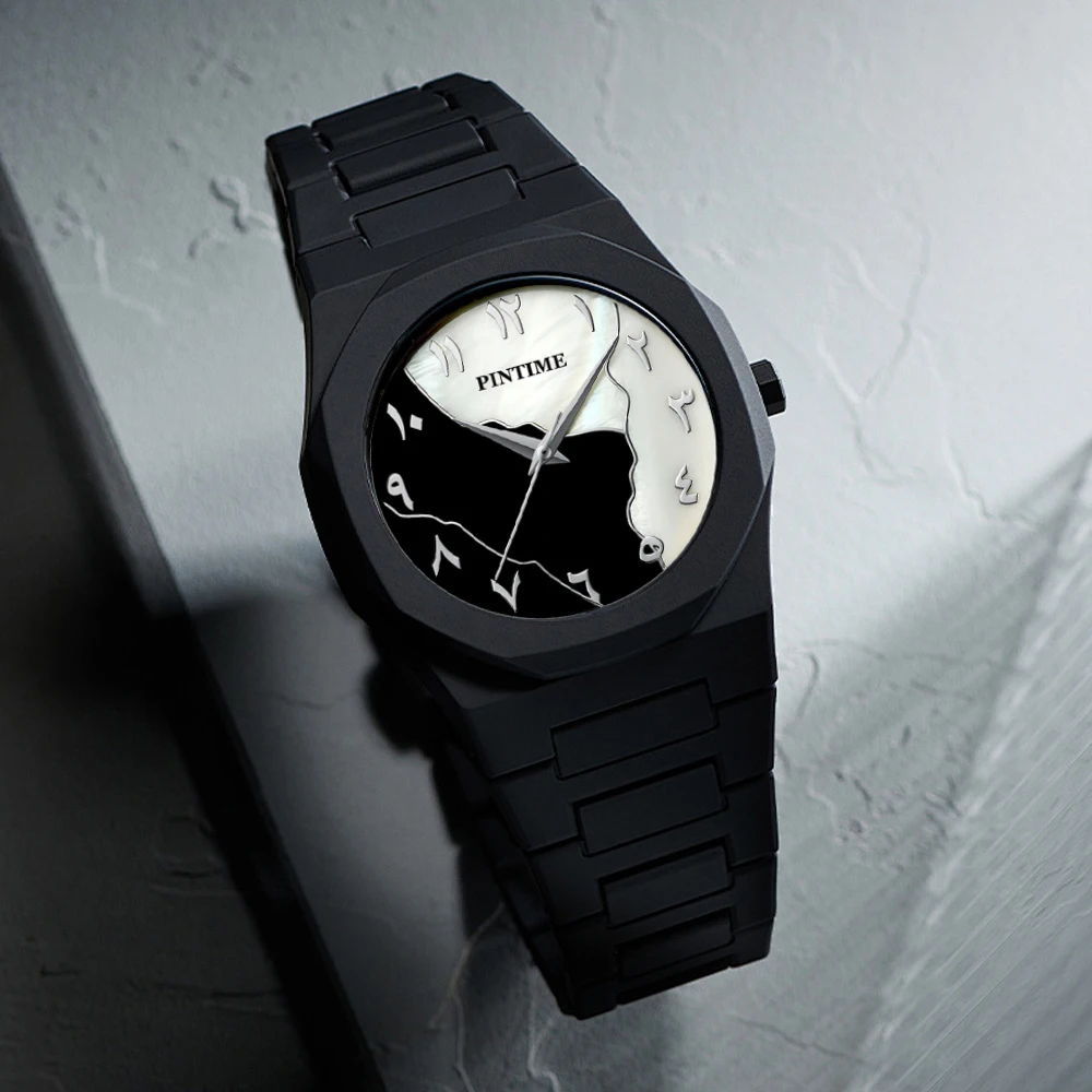 

High Quality Silicone Top Black White Classic Anime Line Style Quartz Watch Man Waterproof Sport Men Watch Male Clock AAA Gift
