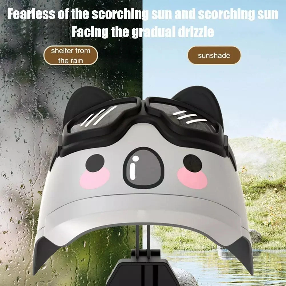 Cartoon Small Helmet Rider Motorcycle Electric Bike Bicycle Mobile Phone Holder Waterproof Sunshade Fixed Frame