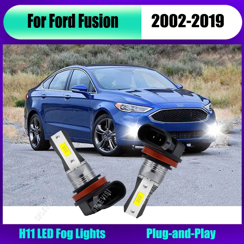 

2x H11 LED Fog Bulbs Aircraft Aluminum Construction For Ford Fusion 2002 2003 2004 2005 2006 2007 2008 2009 2010 2011 2012-2019