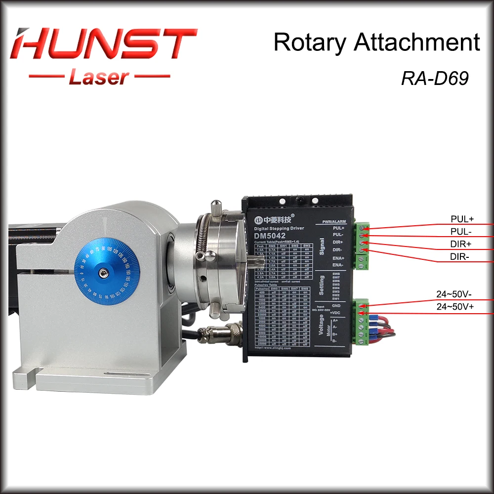 Imagem -05 - Hunst Fiber Laser Marcação Anel Peças Rotativas com Driver Worktable Diâmetro 3-91 mm Laser Engrave D69 Rotary Attachment