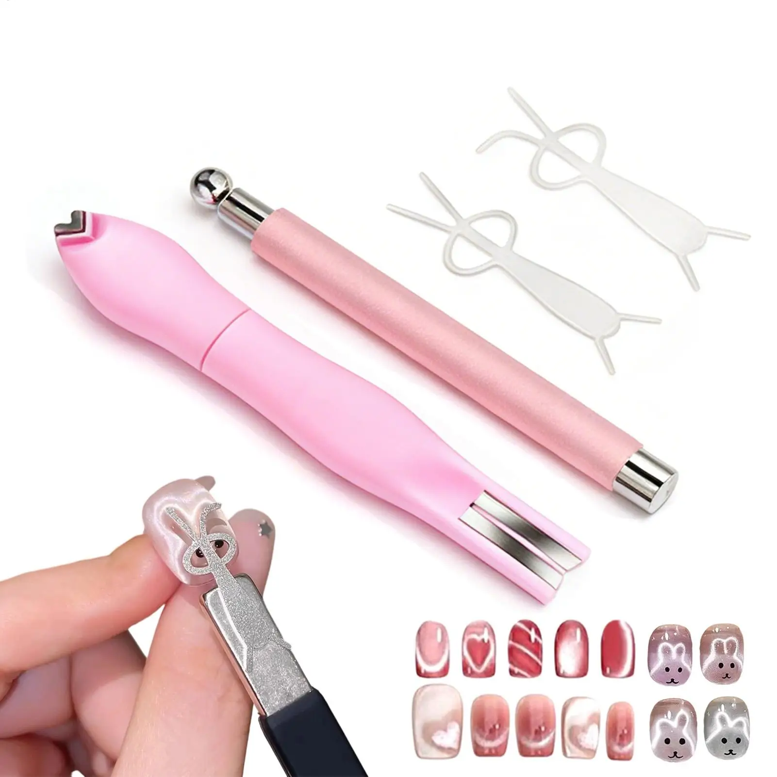 

NailArt Magnet Set Cat's Eye Magnet Nail Gel polishing DIY Fingernail Decoration Manicure Kit Gel Nail Magnet Pen Set For Wife