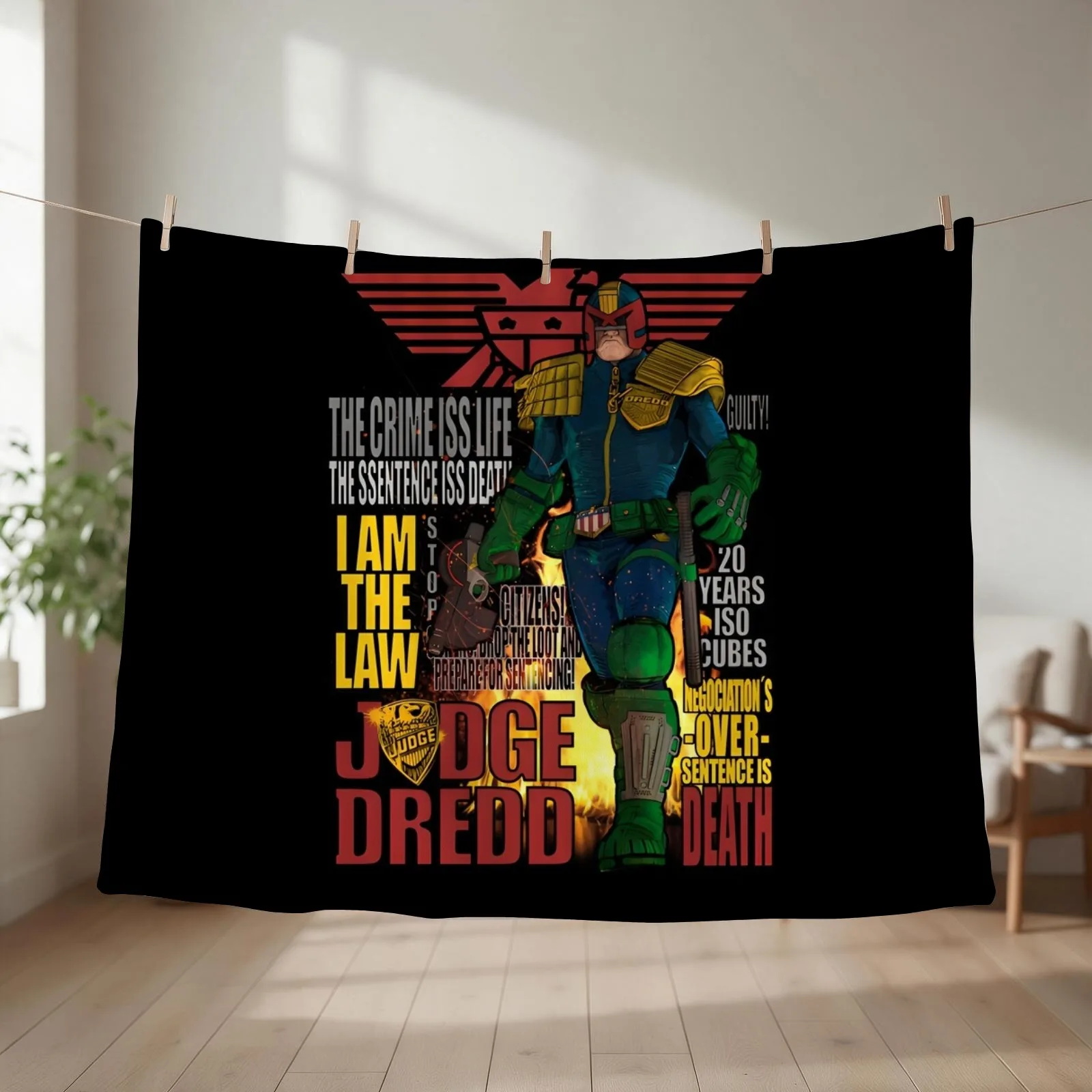 Judge Dredd Throw Blanket couch cozy soft plush fuzzy picnic outdoor blanket