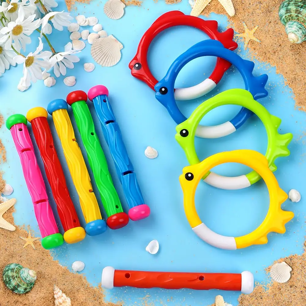 10 stücke Pool Tauchen Schwimmen Spielzeug Bunte Unterwasser Training Sinking Werfen Dive Ringe Sticks für Kinder Sommer Pool Schwimmen party