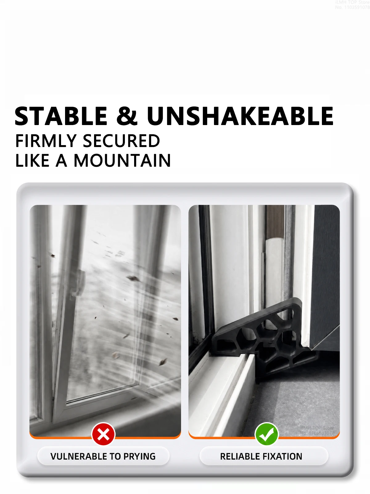 iLMH Heavy Duty Door Stopper, Non-Slip Balcony Window Door Wedge, Super Strong Load Capacity, Easy Install for Home Office