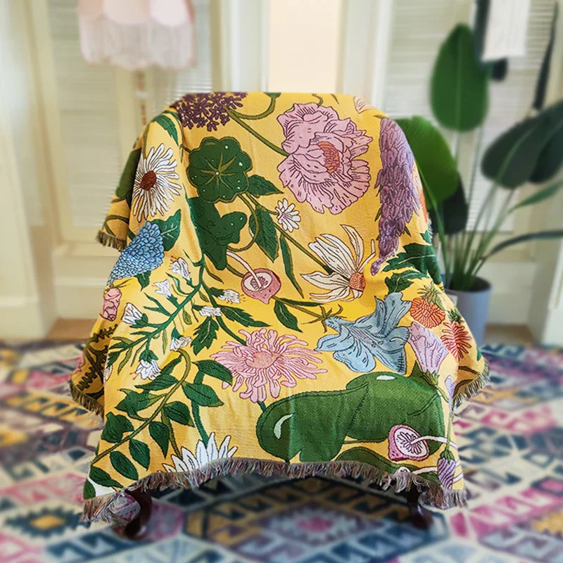 Bohemian Throw Blankets for Decorative Sofa Bed Home Aesthetics Sofa Towel Vintage Picnic Blanket Tablecloth Tapestry Room Rug