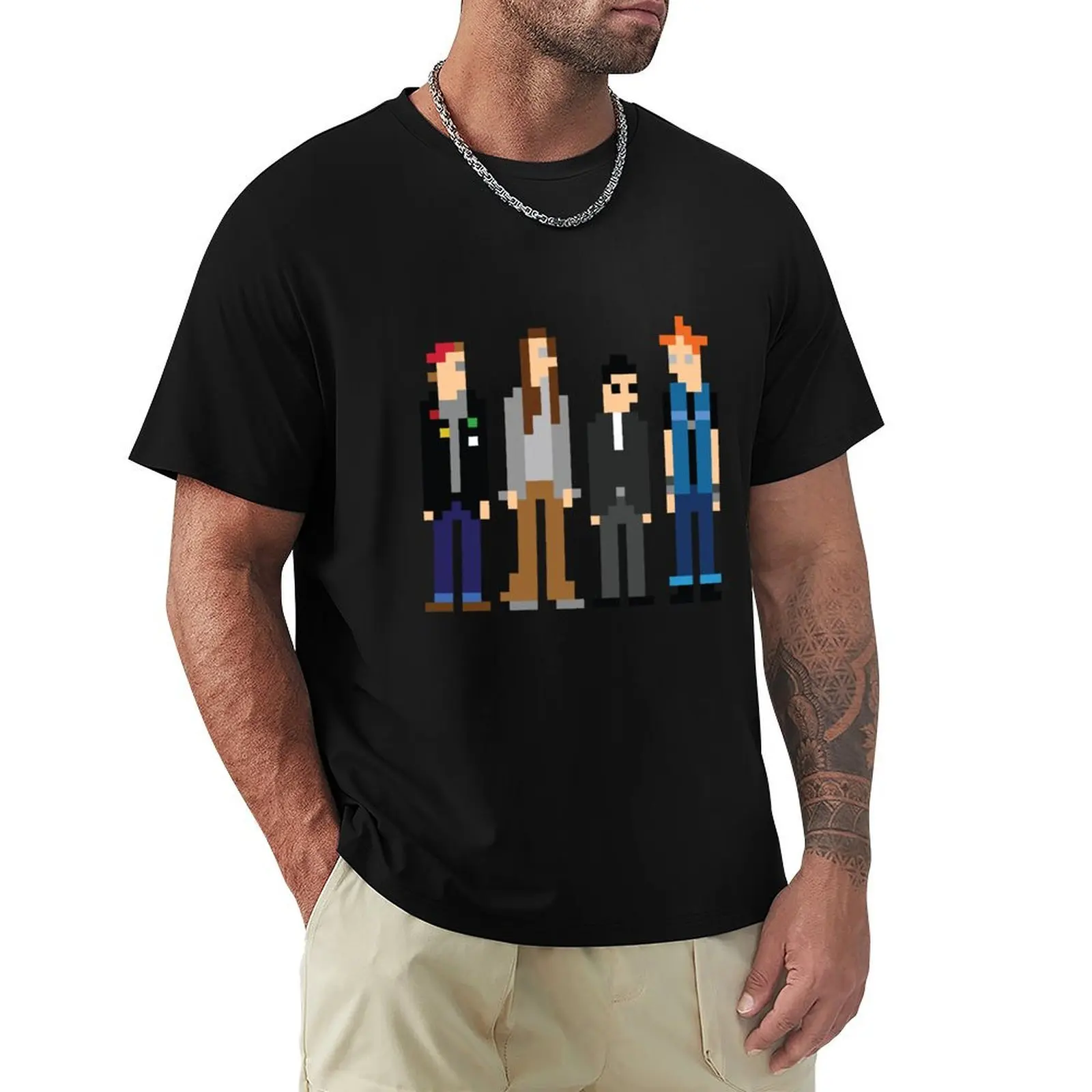 

Rick, Neil, Mike and Vyvyan - Pixel Art - The Young Ones Inspired T-Shirt blacks cheap stuff clothing for men