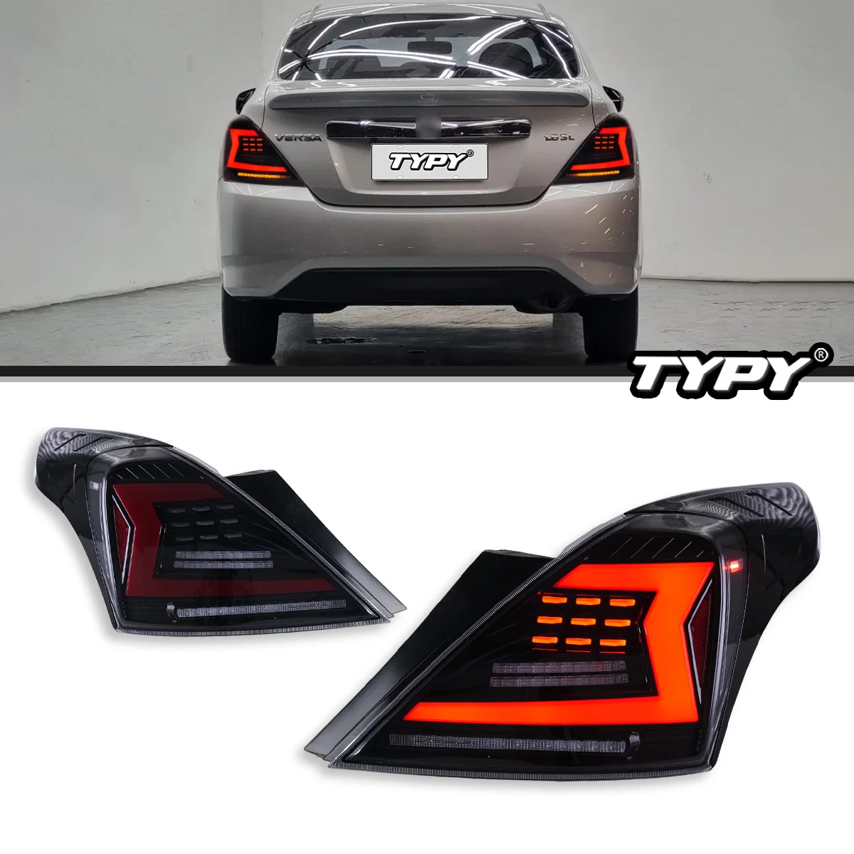 

TYPY Car Taillights For Nissan Almera 2011-2016 LED Car Lamps Daytime Running Lights Dynamic Turn Signals Car Accessories