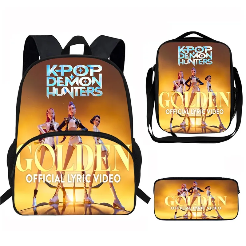 

3шт KPop Demon Hunters Kawaii рюкзак с мультяшным рисунком аниме товары небольшой подарок
