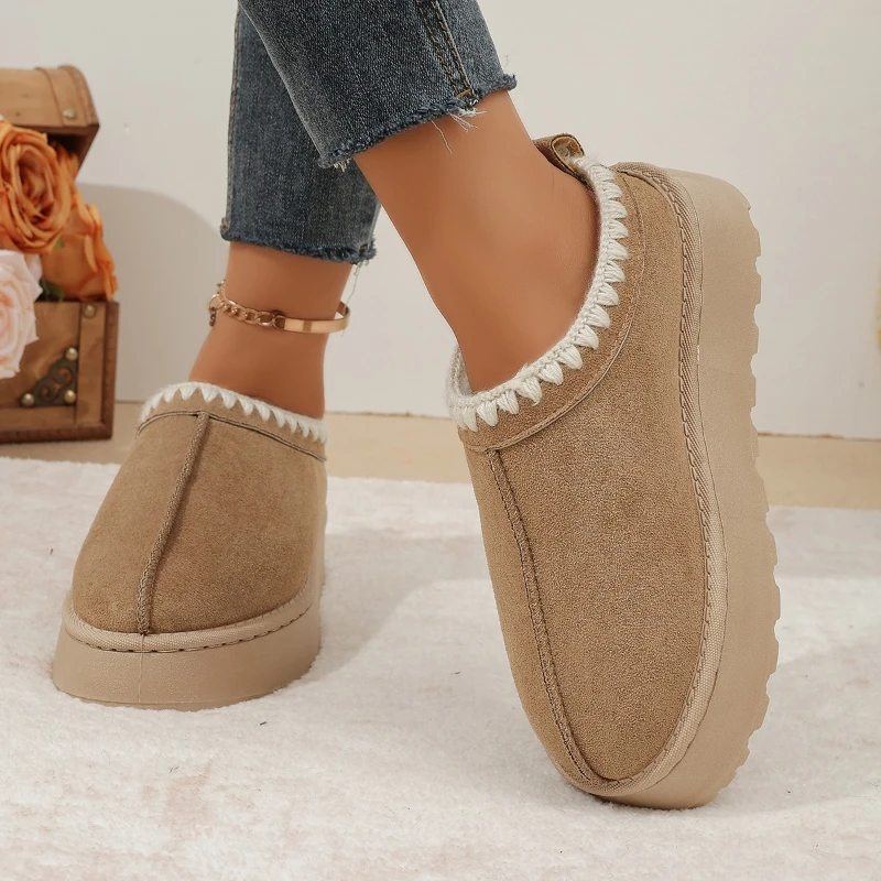 2026 New and Hot Winter Suede Fleece Lined Women's Plush Home Slippers Soft Fur Women's Cotton Shoes Casual Women's Slippers