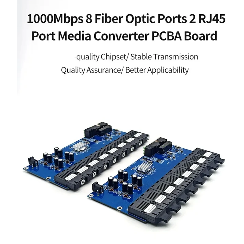 Gigabit Ethernet Fiber Switch Media Converter 8 Fiber Port 2 RJ45 Fiber Port Optical Transceiver 20KM SC Single Mode