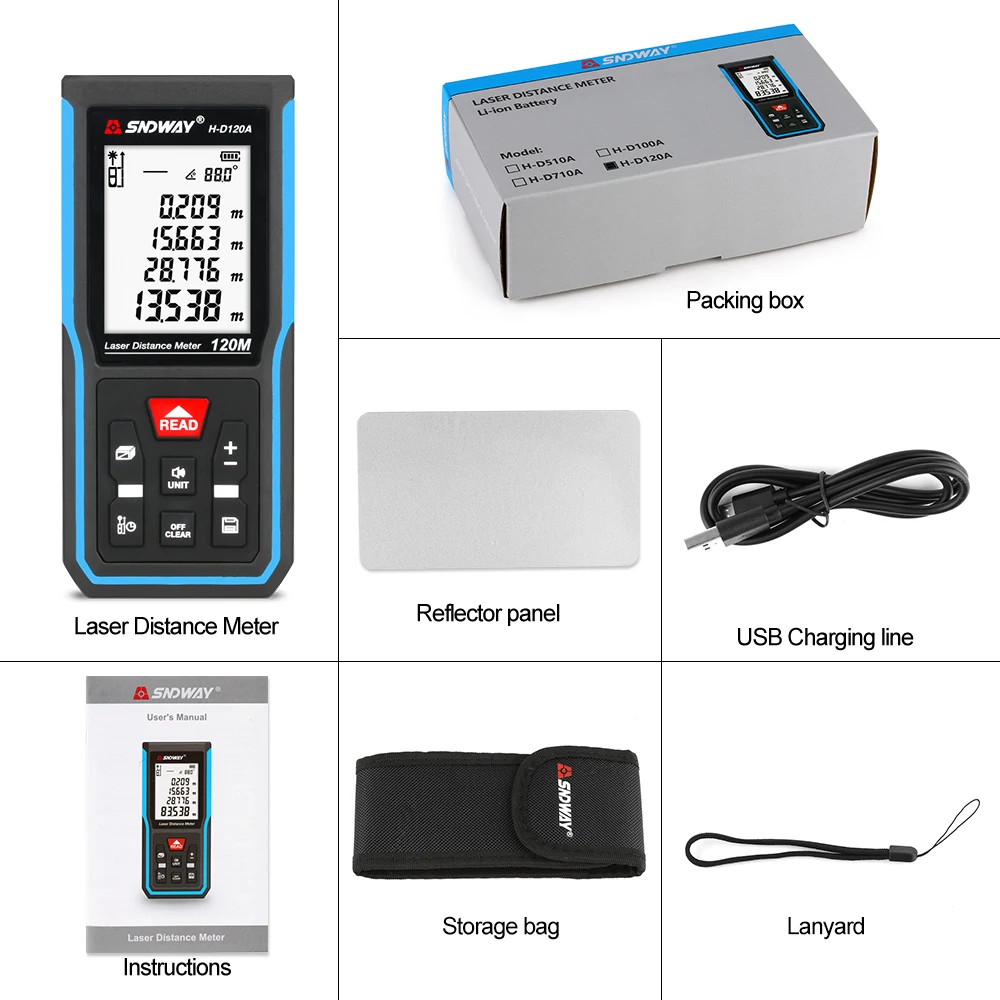 

Laser Rangefinder Hunting Rangefinder Digital Mini Range Finder Laser Tape Distance Ruler Sensor 120m Distance Meter