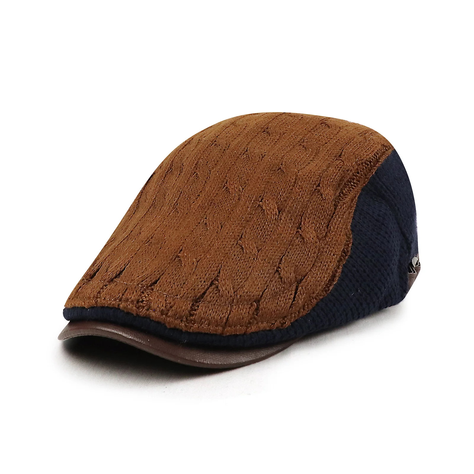 Autumn Winter Beret Hats for Men Dad Ivy Cap Women Visors Thicken Wool Warmer Knitted Cap Casual Crochet Hat Forward Cap 3