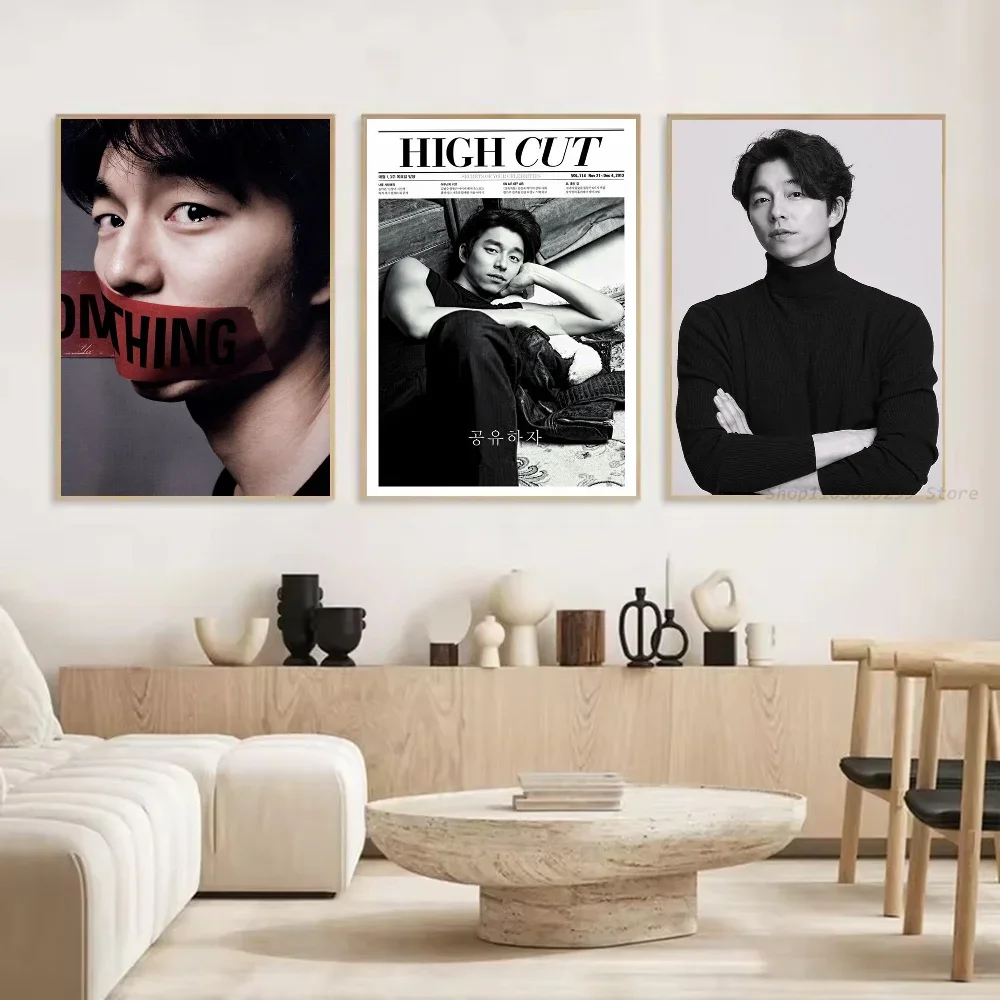 1pc Kpop Gong Yoo Poster Self-adhesive Art Waterproof Paper Sticker Coffee House Bar Room Wall Decor - view 4
