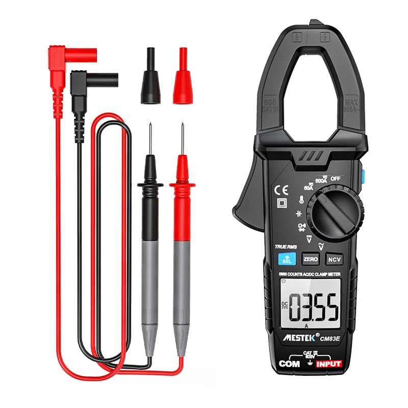 CM83E Professional Amperometric Clamp Meter Precision Pliers Ammeter  MESTEK 600A AC DC Current Digital Automotive Multimeter