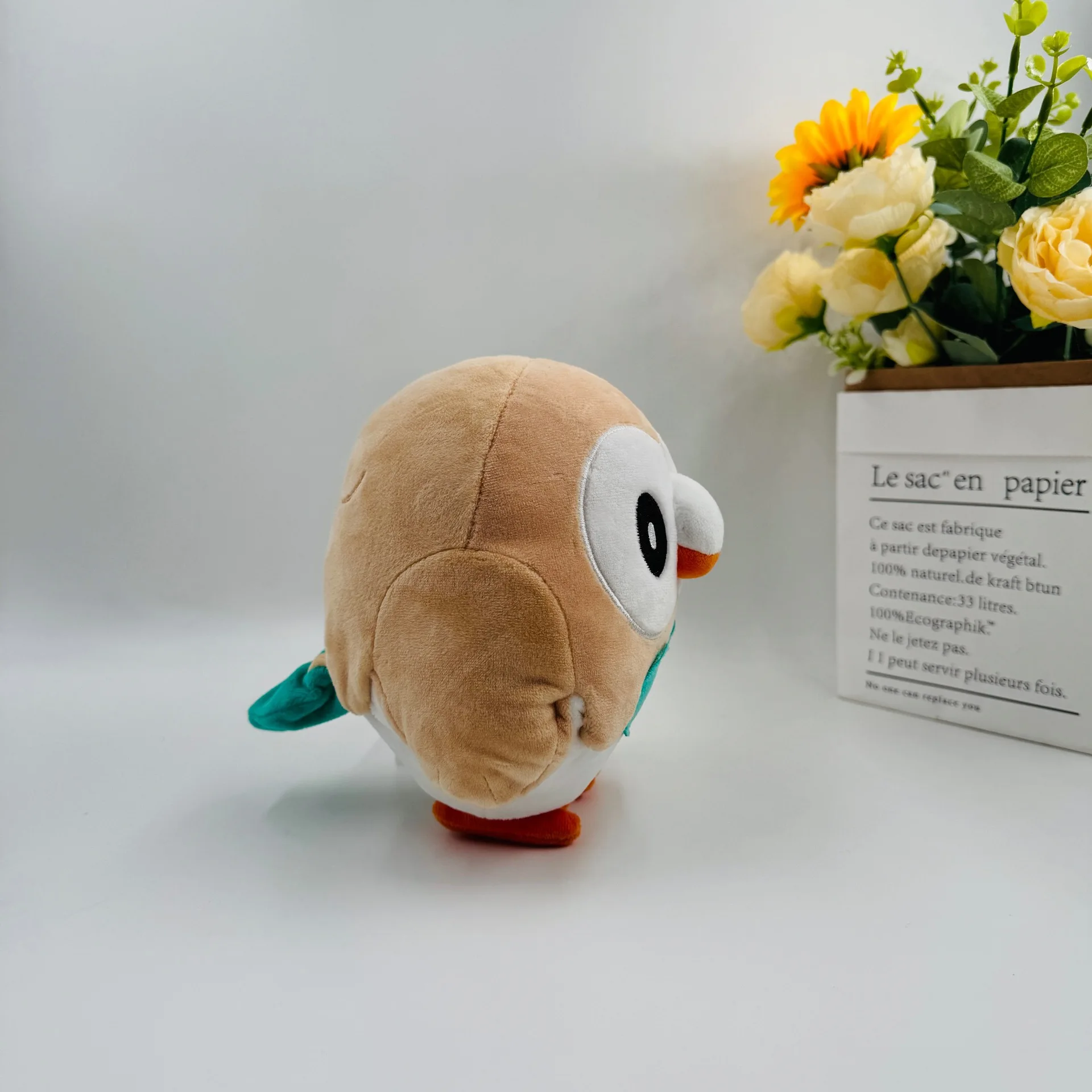Original Pokémon Neues 19 cm großes Rowlet (Mokumoku) Plüschtier, Schlafbegleiterkissen, Kindergeschenk