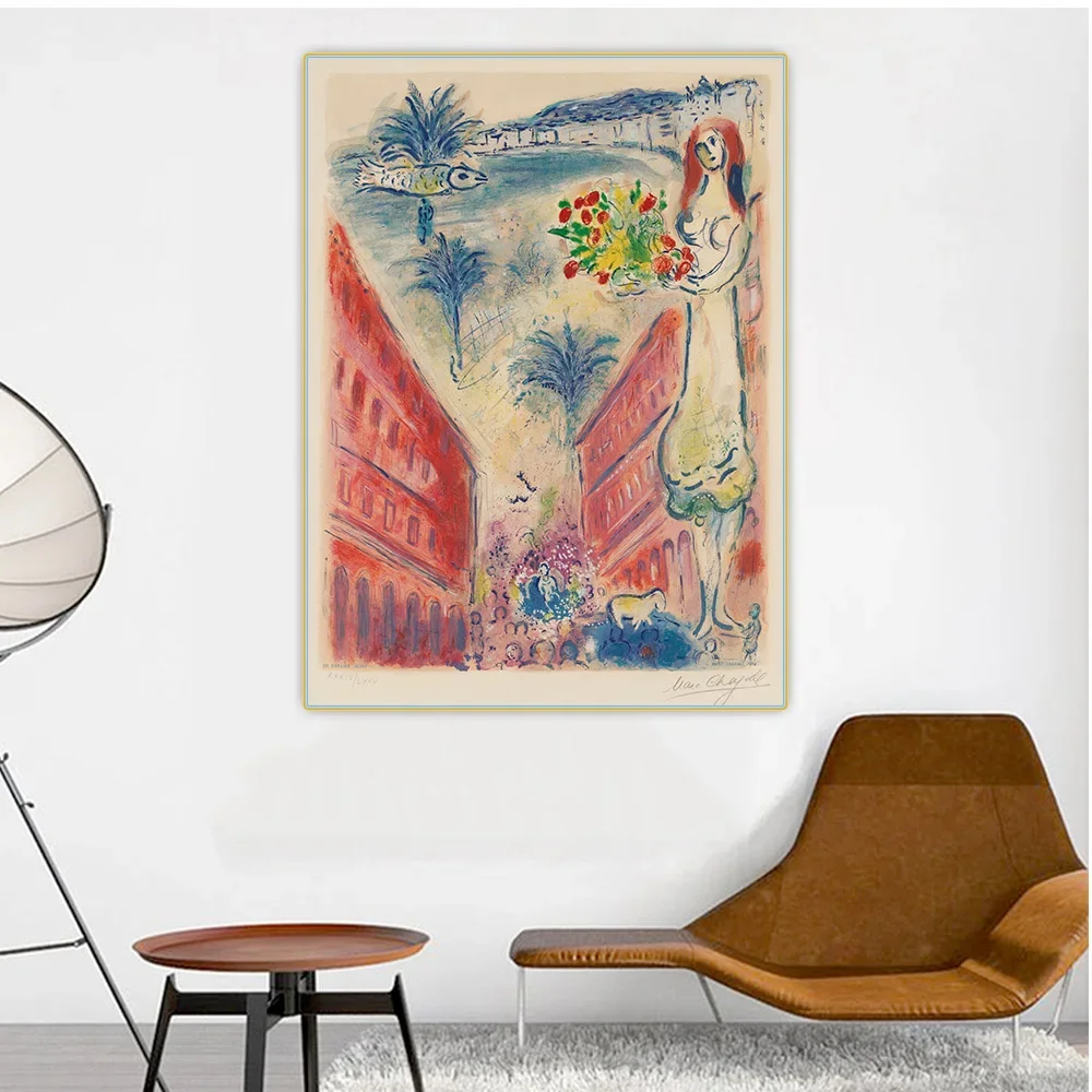 سيتون مارك شاجال 《المناديل دي لا فيكتوير في لطيفة》 لوحة زيتية فنية من القماش صورة فنية جدار خلفية ديكور ديكور المنزل #3