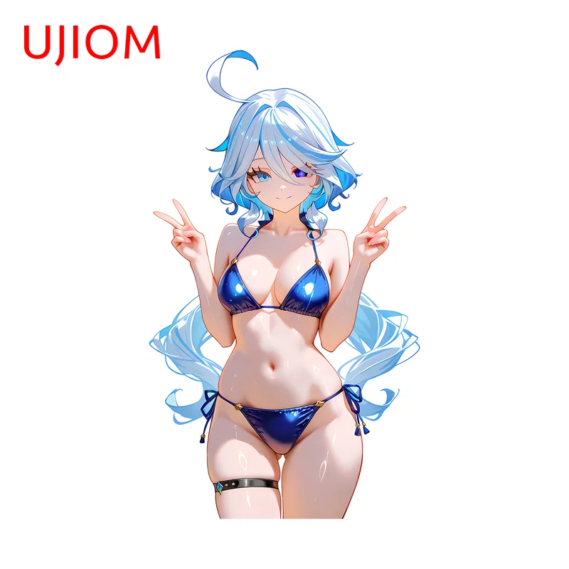UJIOM Alluring Bikini Furina Wall Sticker Anime Figure Attractive Lively Graffiti Decal Scratch Proof Wallpaper Home Decor