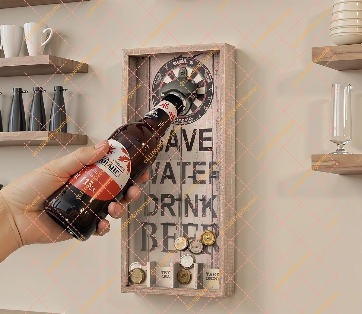 European Retro Old Wall Beer Bottle Opener Creative Cast Iron Wall Hanging Beer Bottle Opener American Bottle Opener