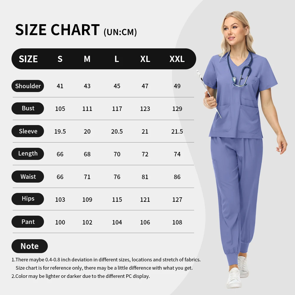 Scrub Sets Uniform Women Nursing Articles V-Neck Joggers Scrubs Set Doctor Nurse Hospital Accessories Surgical Gown Dental Scrub