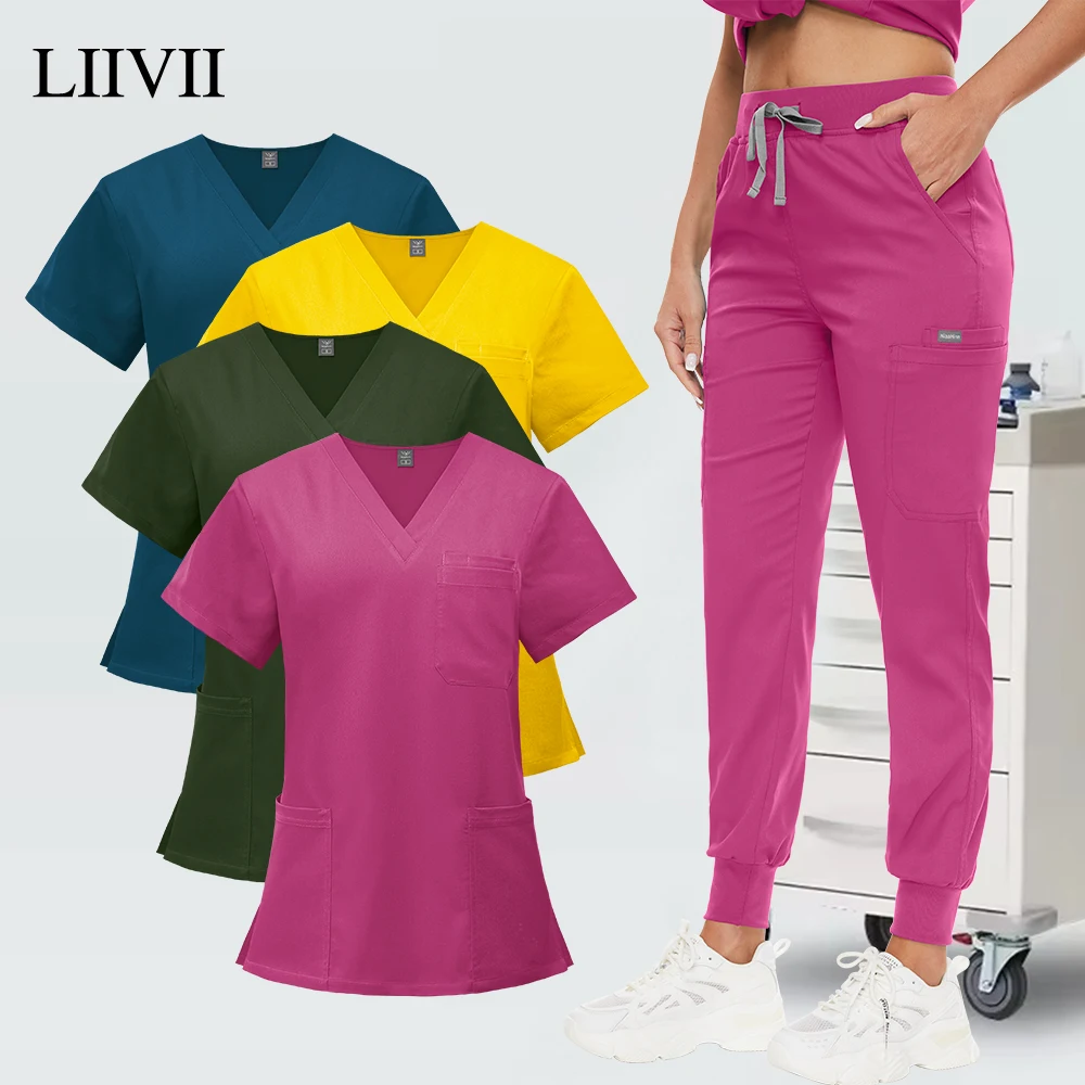 

Nurse Uniforms Medical Scrubs Set Women Beauty SPA Clothes Dentistry Work Clothes Unisex High-quality Clinical Surgical Uniform