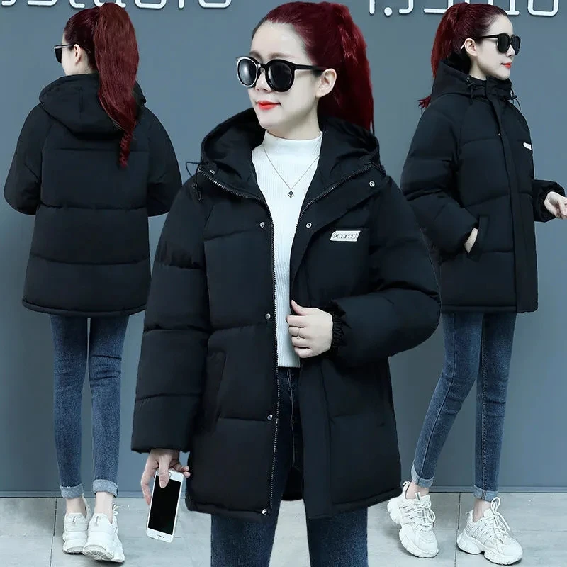 Korean Loose Cotton-padded Coat Women Hooded Baggy Parkas Winter Jacket Casual Warm Basic Student Coat Casual Snow Wear Outwear