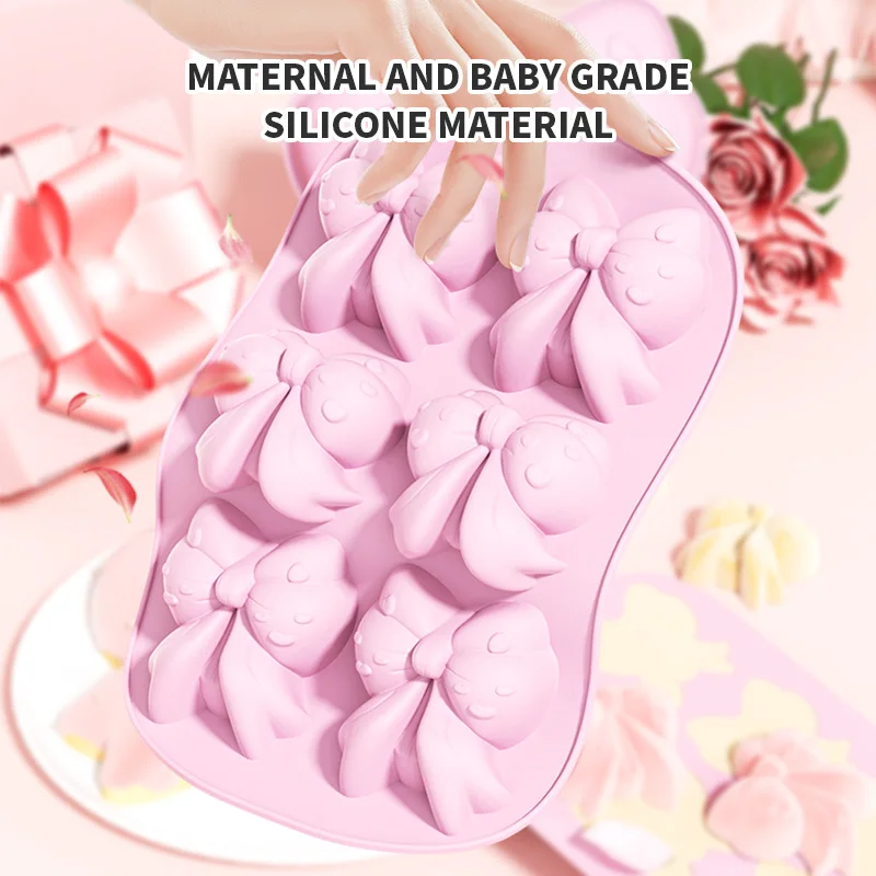 Bow Silicone Mold Fondant Bow Mold Chocolate Candy Cake Pop Molds Bow Molds for Cake Decorating, DIY Desserts, Fondant,Clay - view 4