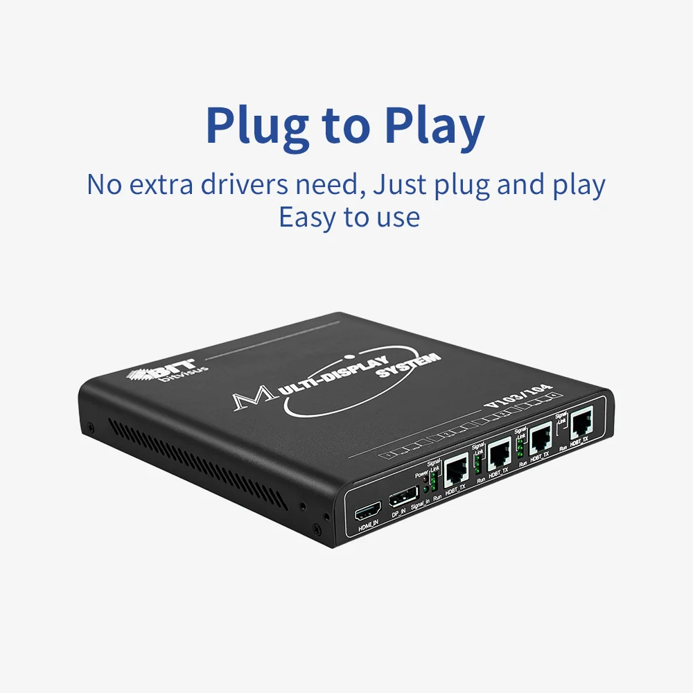 FPGA-Powered Multi-Display Controller with 120m Transmission HDBaseT 4K 60Hz Video Splitter 4
