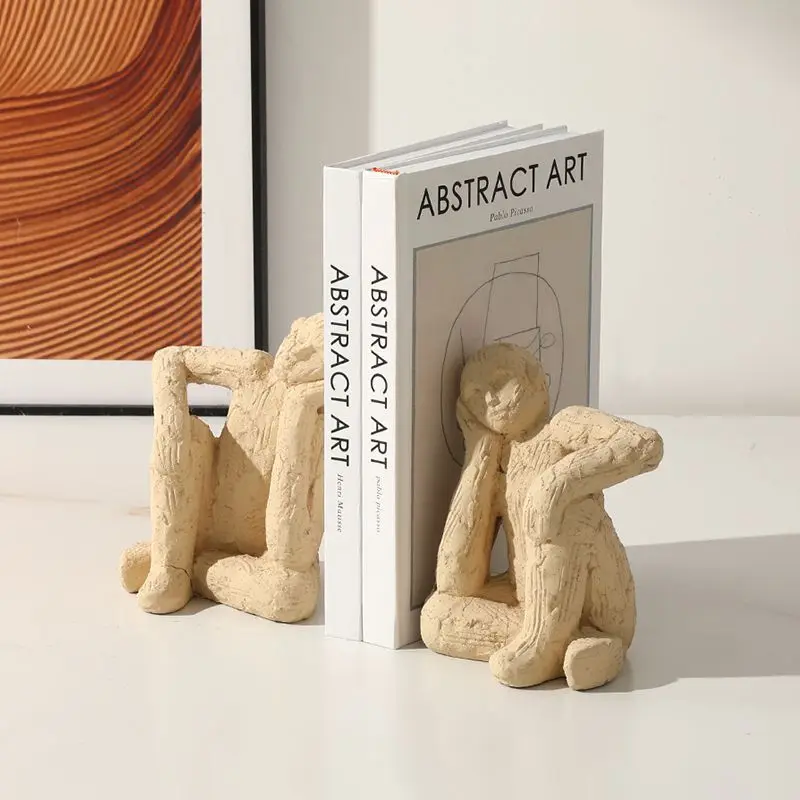 

Wabi-sabi medieval abstract meditator book rely, model room ornament, new and peculiar bookend decoration