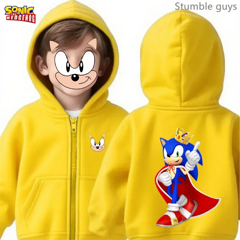 سونيك كيدز أنيمي الرمز البريدي هوديي ربيع الخريف كول الأولاد ملابس الفتيات ملابس رياضية مباراة الجينز