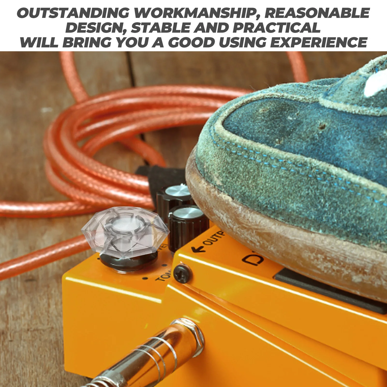 5 قطعة الماس Footswitch القبعات العالية ل تأثيرات الغيتار دواسة البلاستيك حماية قبعات أداة عزف موسيقى اكسسوارات القدم مسمار يغطي