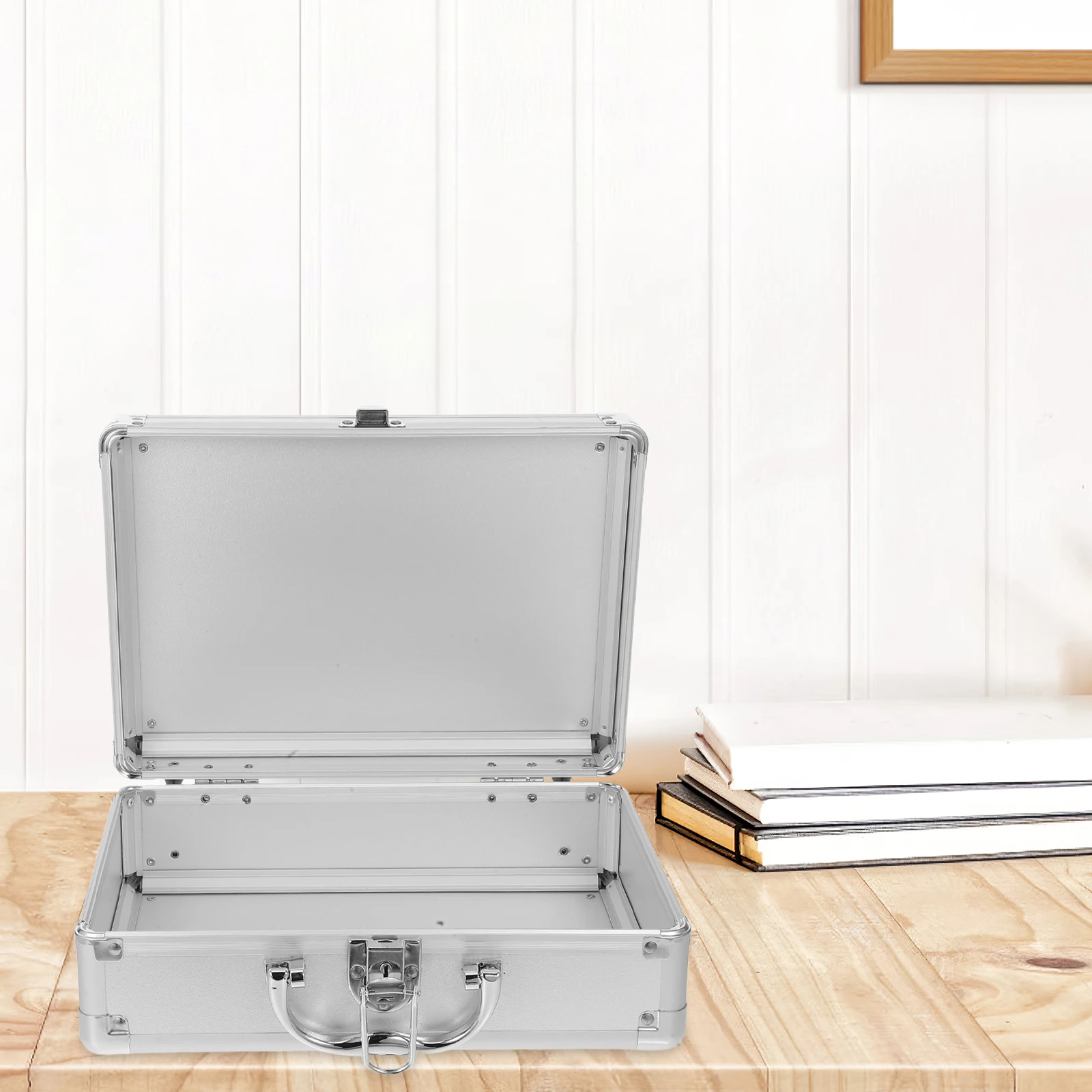 Aluminum Alloy Briefcase with Password Lock for Tools Cosmetics Instruments Portable Storage Case Small Size Metal Suitcase