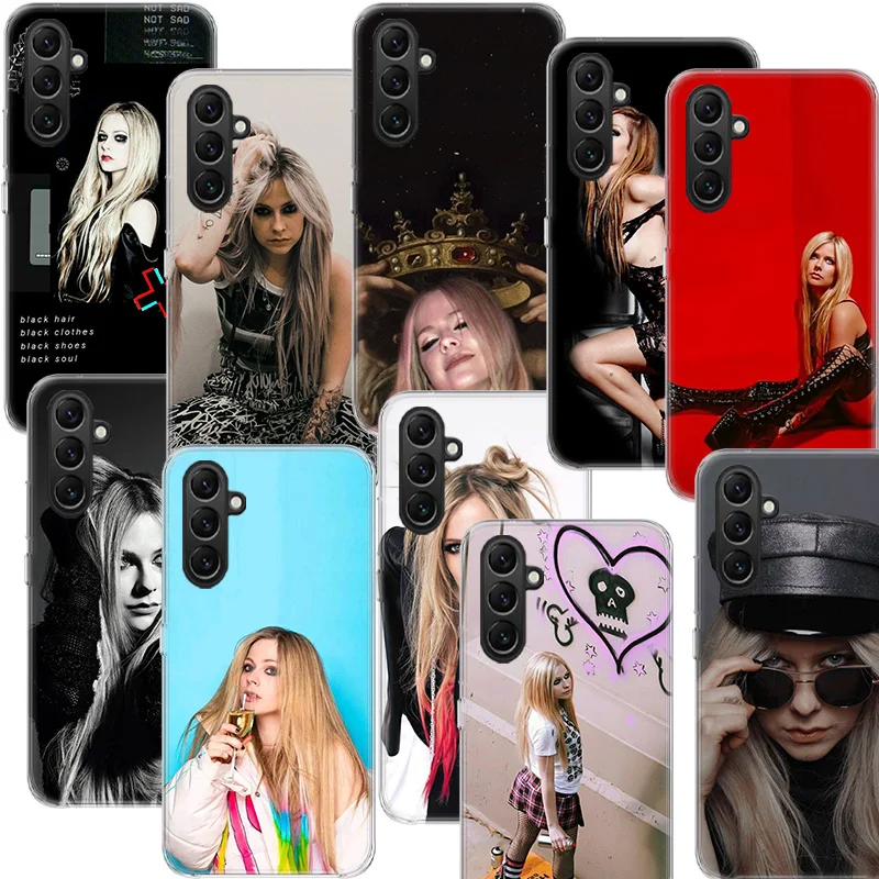 Singer Avril Lavigne Phone Case Samsung A05S A15 A25 A35 A55 A04S A14 A24 A34 A54 Galaxy Note 20 Ultra 10 Lite 9 8 A6 A7 A8 A9 P