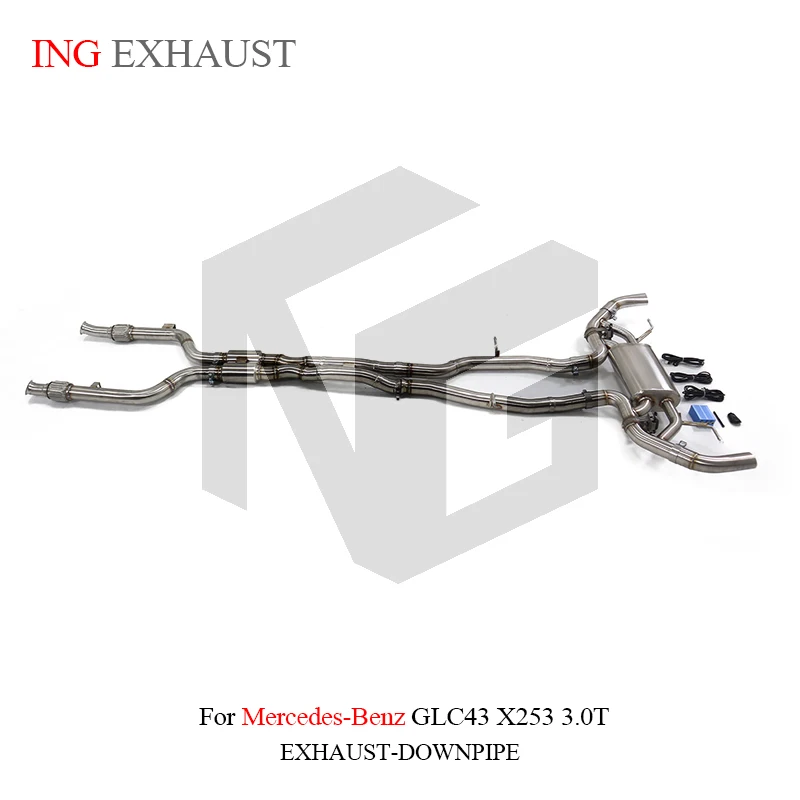 ING Remote Valve Stainless Steel 304 Catback for Mercedes Benz GLC43 X253 3.0T Engine Tube Race Muffler Exhaust Hot Accessories