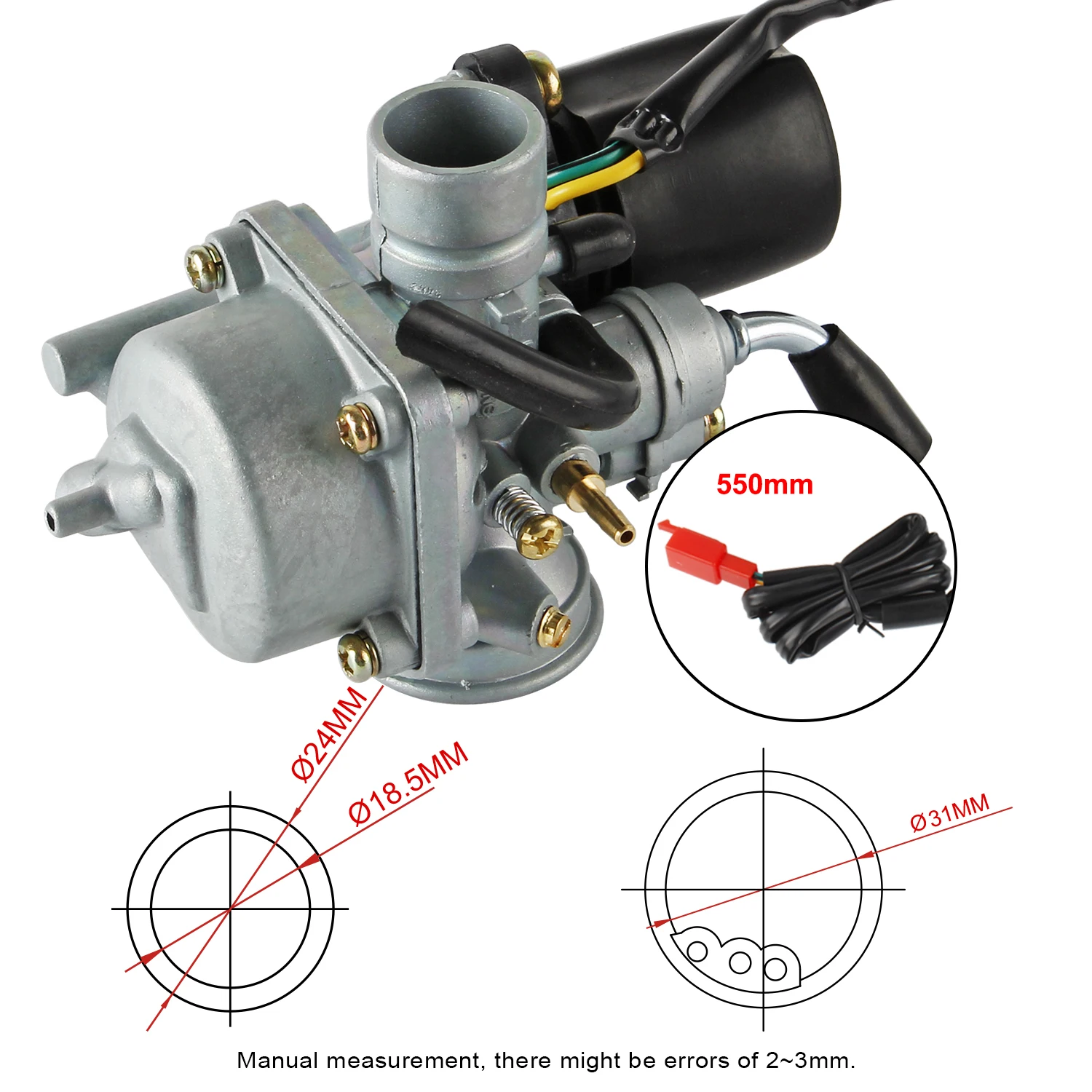 Vergaser für 50cc 2-Takt Roller Motorrad PIAGGIO CPI Hussar Oliver Keeway 18,5mm