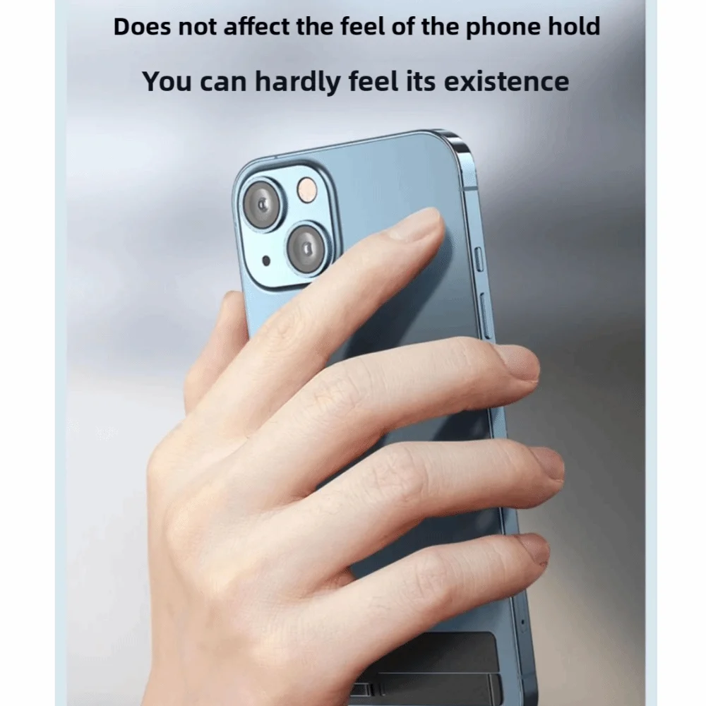 Mini suporte adesivo para telefone, ultrafino, removível, portátil, adesivo traseiro invisível, dobrável, montagem de telefone, viagem