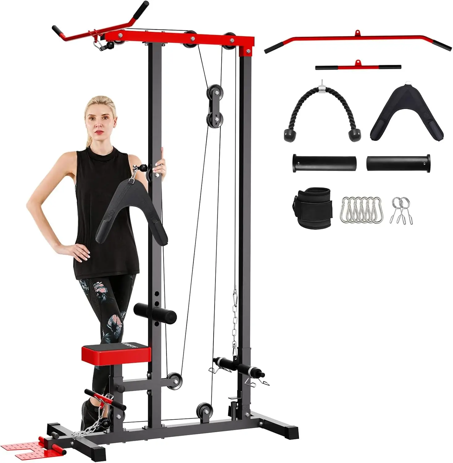 

Pull Down Machine Low Row Cable Pull Down Machine with Removable Flip-up Foot Plate