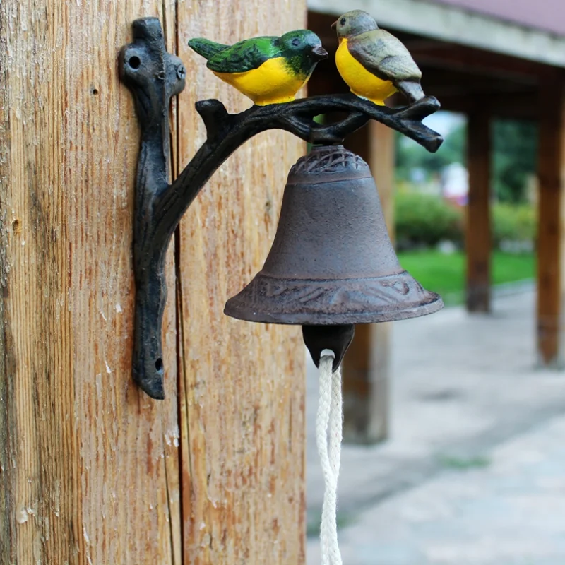 Bird Rustic Rustic Vintage Creative Cast Iron Art Doorbell Welcome Doorbell Wall Bell Hand Crank Front Door Bell