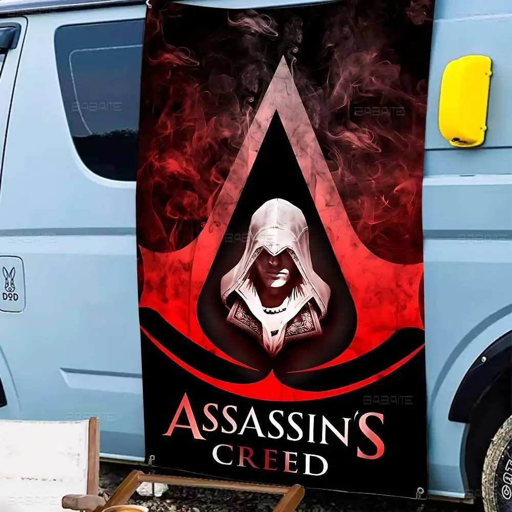 A-Assassins Creed Games High End Quality Banner Printing Artistic Atmosphere Style Camping Flag